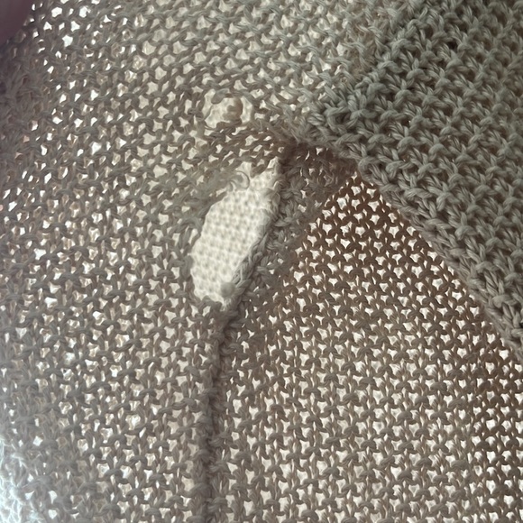 J. Crew Warm Neutral Linen Knit Crew Neck Sweater Flawed size Medium - Picture 4 of 5